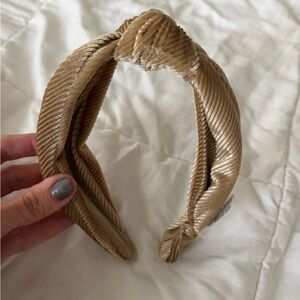 Anthropologie Metallic Gold Twist Headband